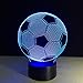 Cirkooh Sport Soccer Football 3D Optical Illusion Lamp 7 Colors Change Remote Control and Touch Button LED Table Desk Night Light for Bedroom Decoration