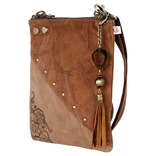 Vaan & Co Women's Brisk Soho Small Cross Body Upcycled Genuine Leather Bag Brown3