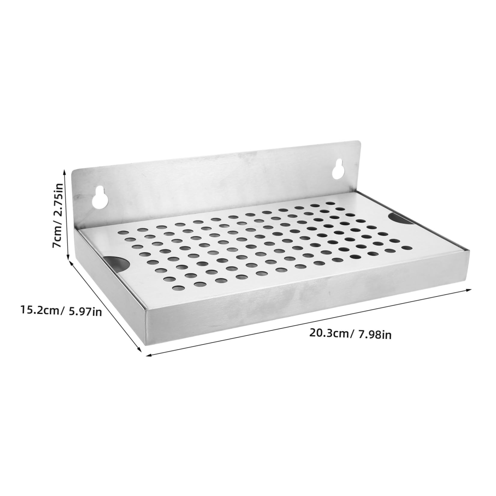 Ciieeo Bandeja de Goteo Diseño Desmontable para Grifo de Cerveza de Acero Inoxidable con Drenaje y Montaje en Pared para Dispensadores de Bebida en Bares y Restaurantes