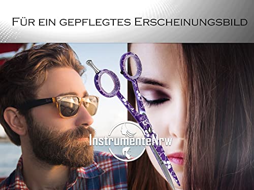 Foto von Premium Haarscheren-Set 6 tlg Effilierer Solingen Effilierschere Friseurschere 15,24 cm elegante Aufbewahrungstasche