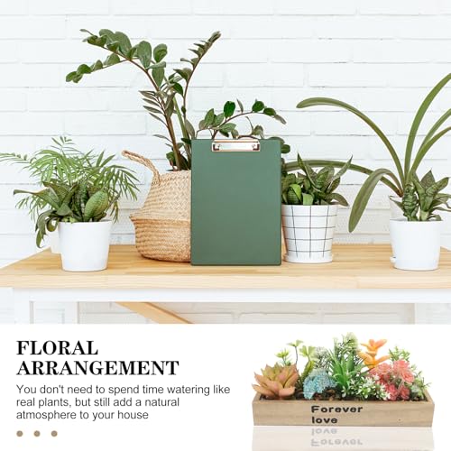 Plante artificielle réaliste en pot de bois Holibanna déco de table - 4