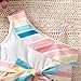 Toddler Infant Kids Baby Girls Summer Girl's Rainbow Striped Dress Children's Fashion Shoulder (Pink, 6-9 Months)