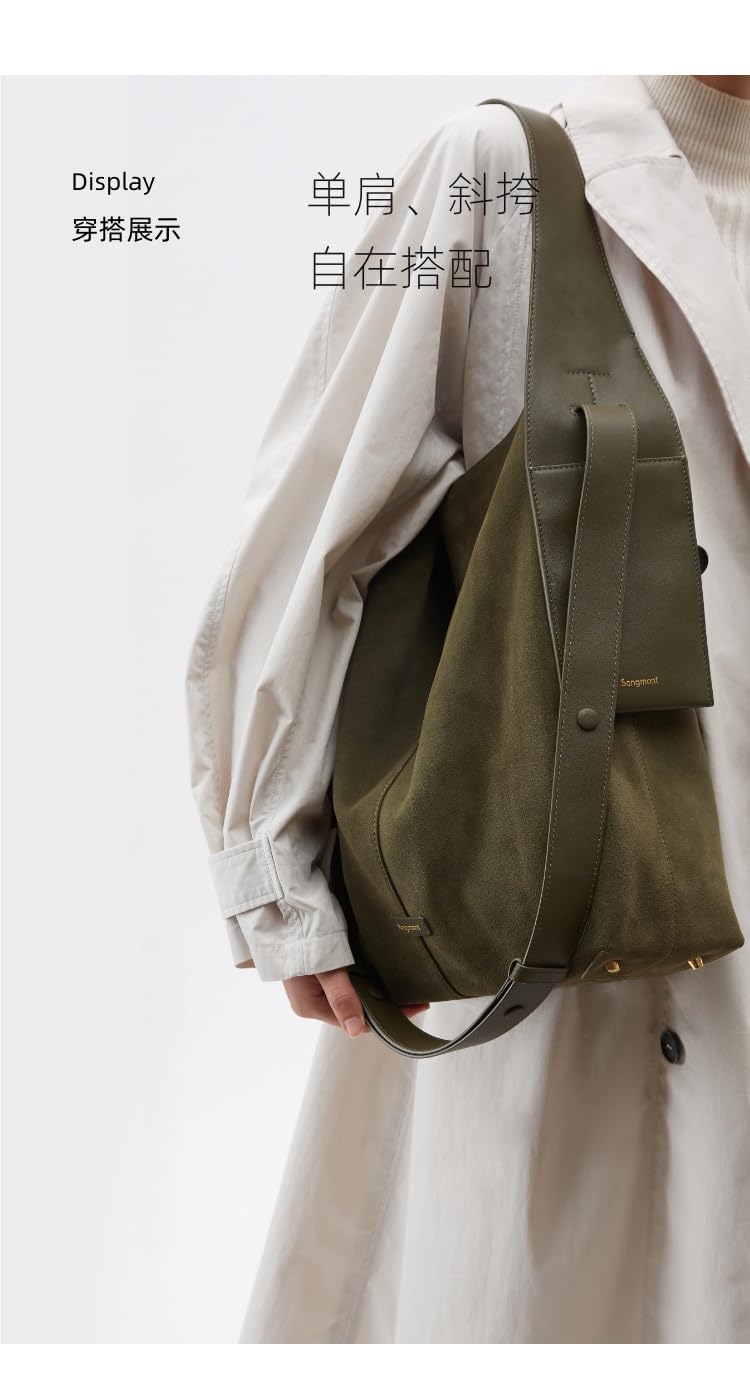 LYANYAN Bolso De Mano Elegante Para Mujer, De Piel Sintética, Para Ocio, Color Sólido, Con Bolsillo (caqui), Un Color