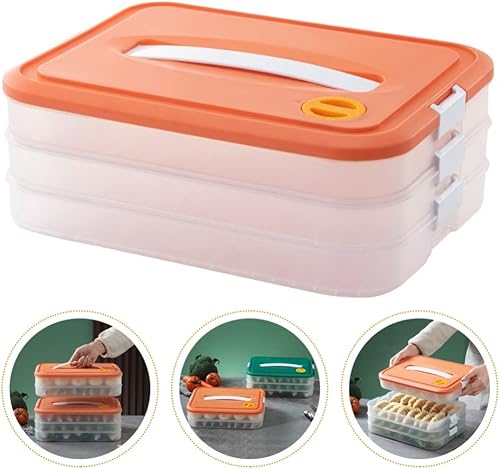 Miniatura 6 de DOITOOL Caja del congelador de la bola de masa hervida Refrigerador Contenedor de almacenamiento de alimentos Caja: 3- Capa plana Refrigerador