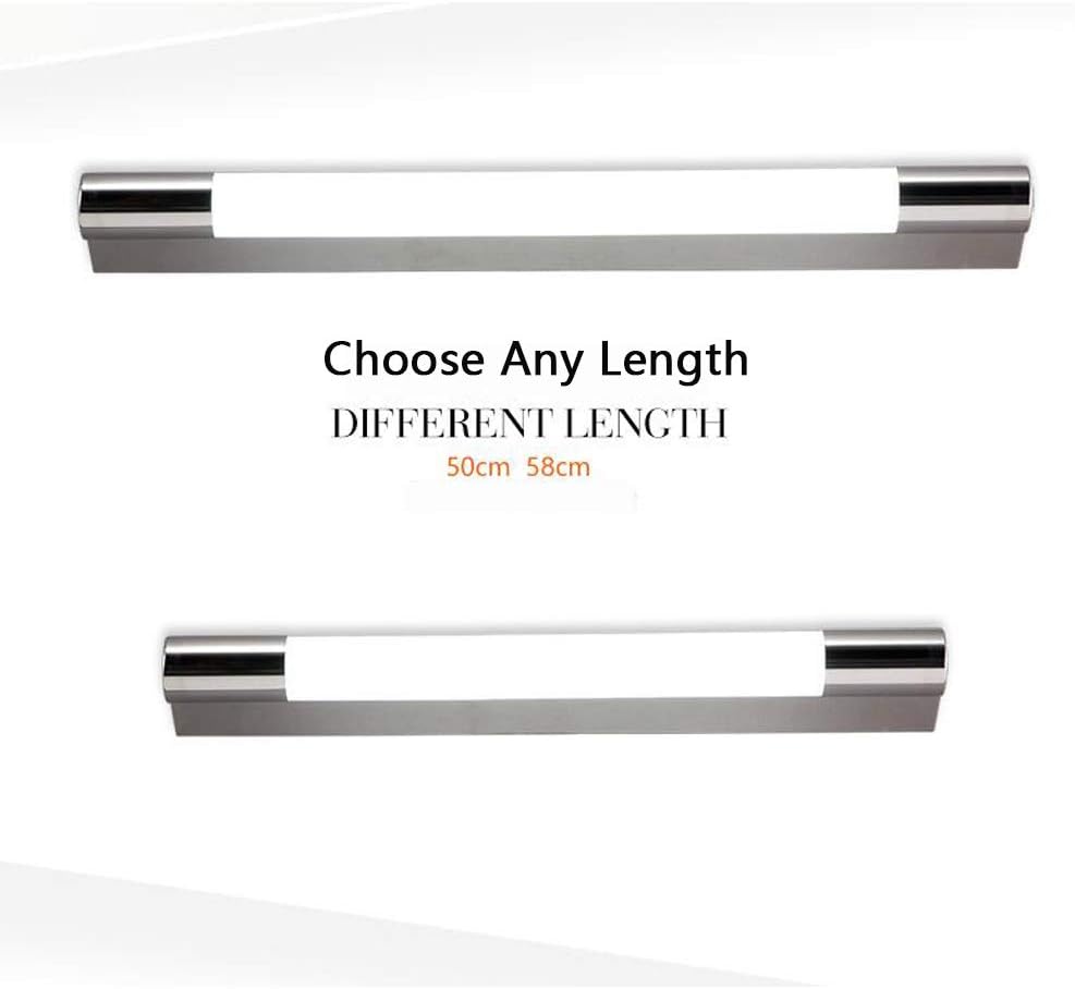 LITFAD Wall Sconces Ceiling Light Mirror Bathroom Vanity Lights Waterproof LED Under Cabinet Lighting Stainless Steel Tube LED Vanity 19.69" Long 10W Simple Wall Lamp Modern Linear Vanity White Light