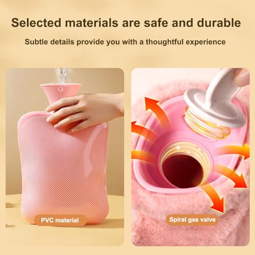 Hot Water Bottle with Cover, 2.0L Hot Water Bag for Menstrual Cramps,Shoulder Pain and Hand Feet Warmer,Neck, Hot Compress and Cold Therapy - Image 3