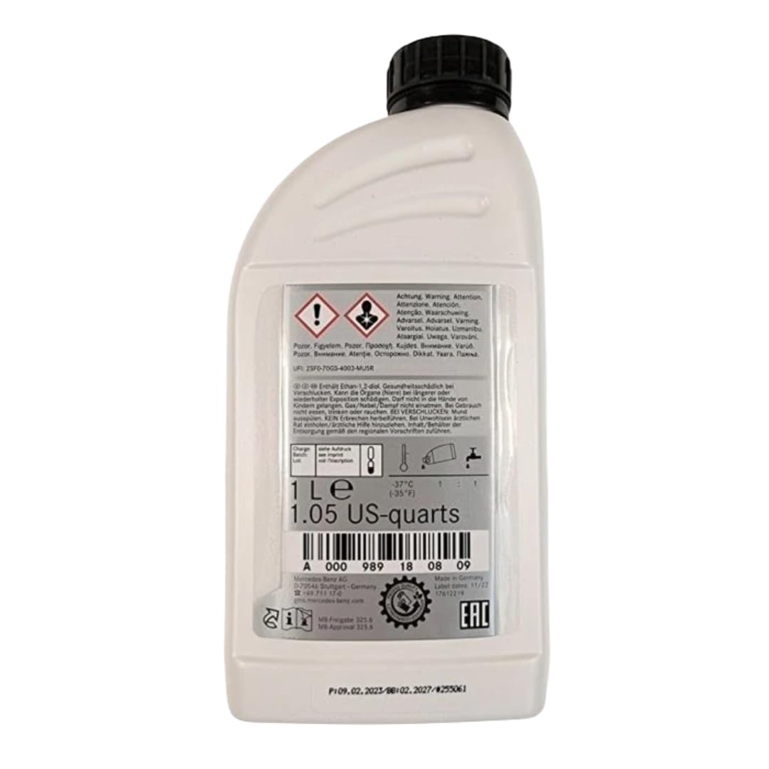 Amazon.fr : Original Mercedes benz Lquido Anticongelante Refrigerante Puro  MB 325.6 1 Litro, A000989180809