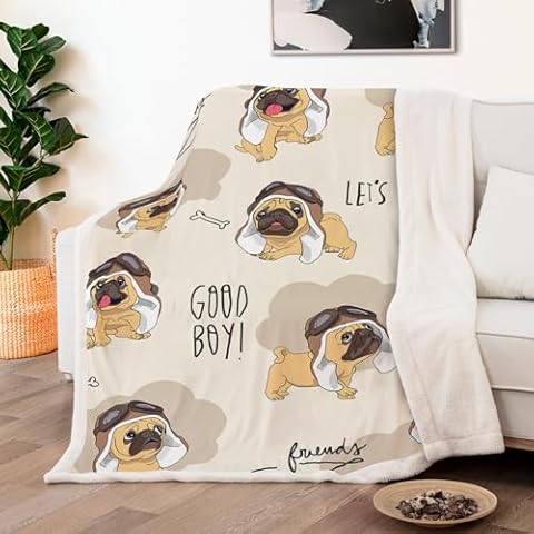 Soft Fleece Dog Throw Blanket for All Seasons Cover