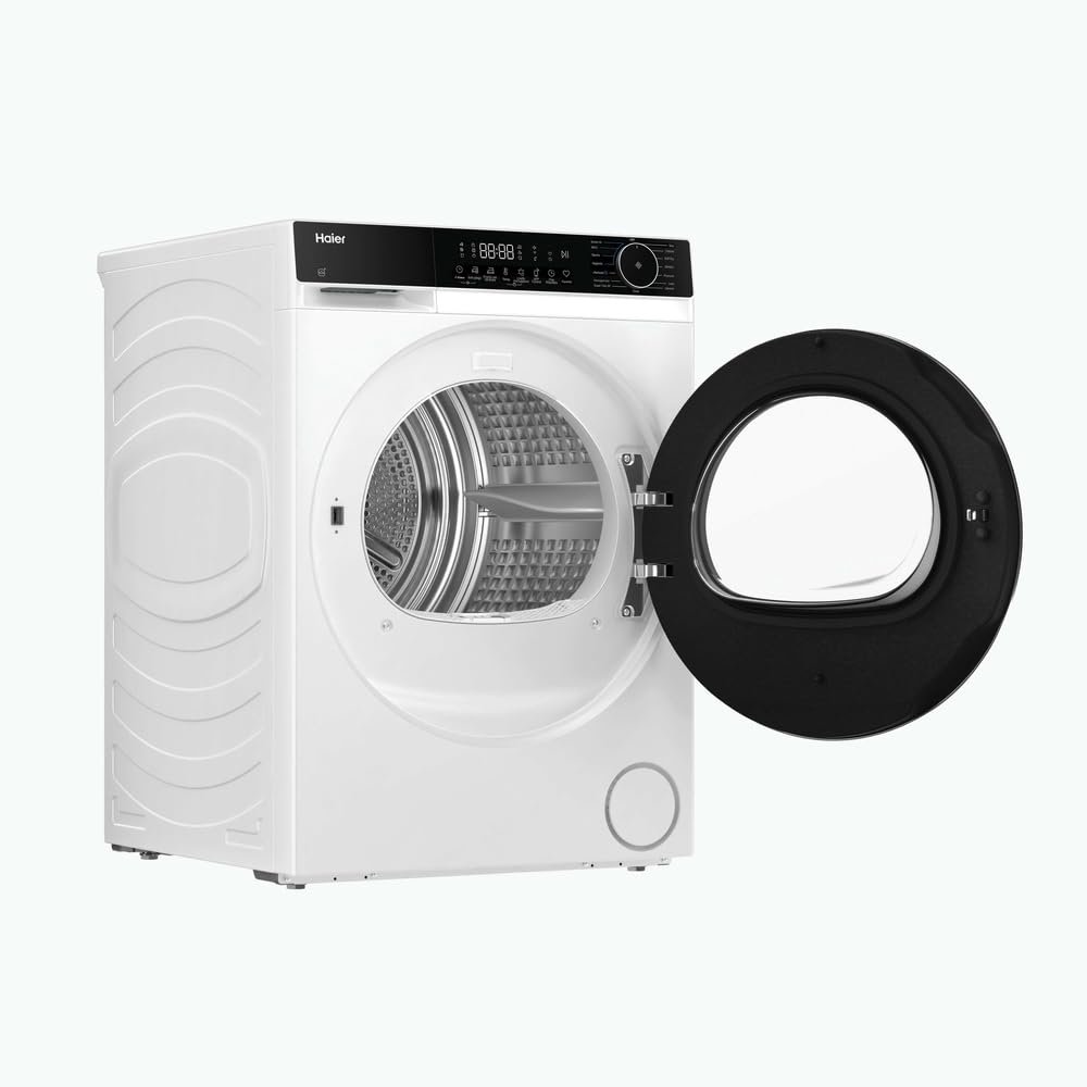 Haier X Serie 5 Asciugatrice 8 Kg a Pompa di Calore, Libera Installazione, Classe D, I-Refresh, Hygienic Care, Smart AI Drying, Filtro 3in1, Wi-Fi e App hOn, 84.5x59.5x59.3 cm, Bianca – HD80-D357U1-IT