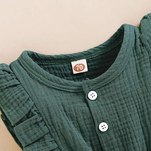 Renotemy Toddler Baby Girl Romper Summer Solid Jumpsuits Short Sleeve Romper Baby Clothes Girl 6-12 Months #TOP3