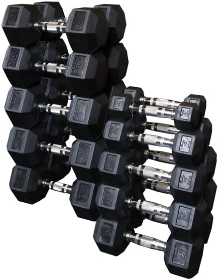 Miniatura 4 de Body-Solid (GDR80-SDRS550) 10 pares de mancuernas con estante vertical, almacenamiento de peso compacto para gimnasio en casa, entrenamiento de