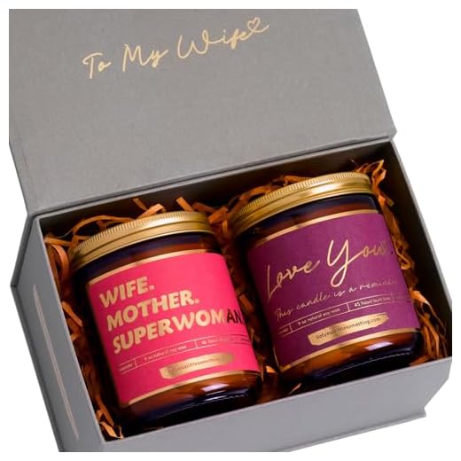 Valentines Day Gift for Wife - 2 Scented Candles Romantic Gift Set for Wife's Birthday - Valentines Day Gifts for Her - Couples Anniversary - Valentine Presents for Wife from Husband | Soy Wax, 9oz