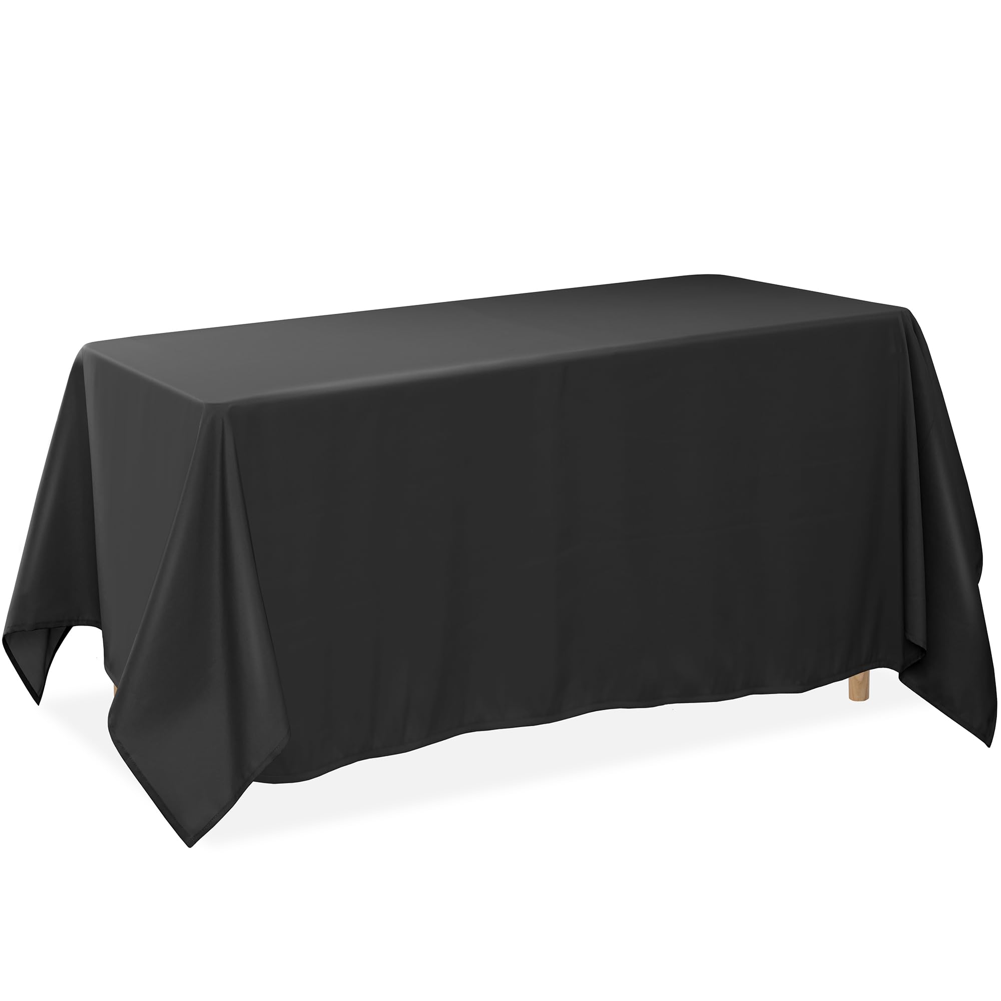 Lann's Linens (230cm x 400cm, Black) - - 230cm x 400cm Premium Tablecloth for Wedding/Banquet/Restaurant - Rectangular Polyester Fabric Table Cloth - Black