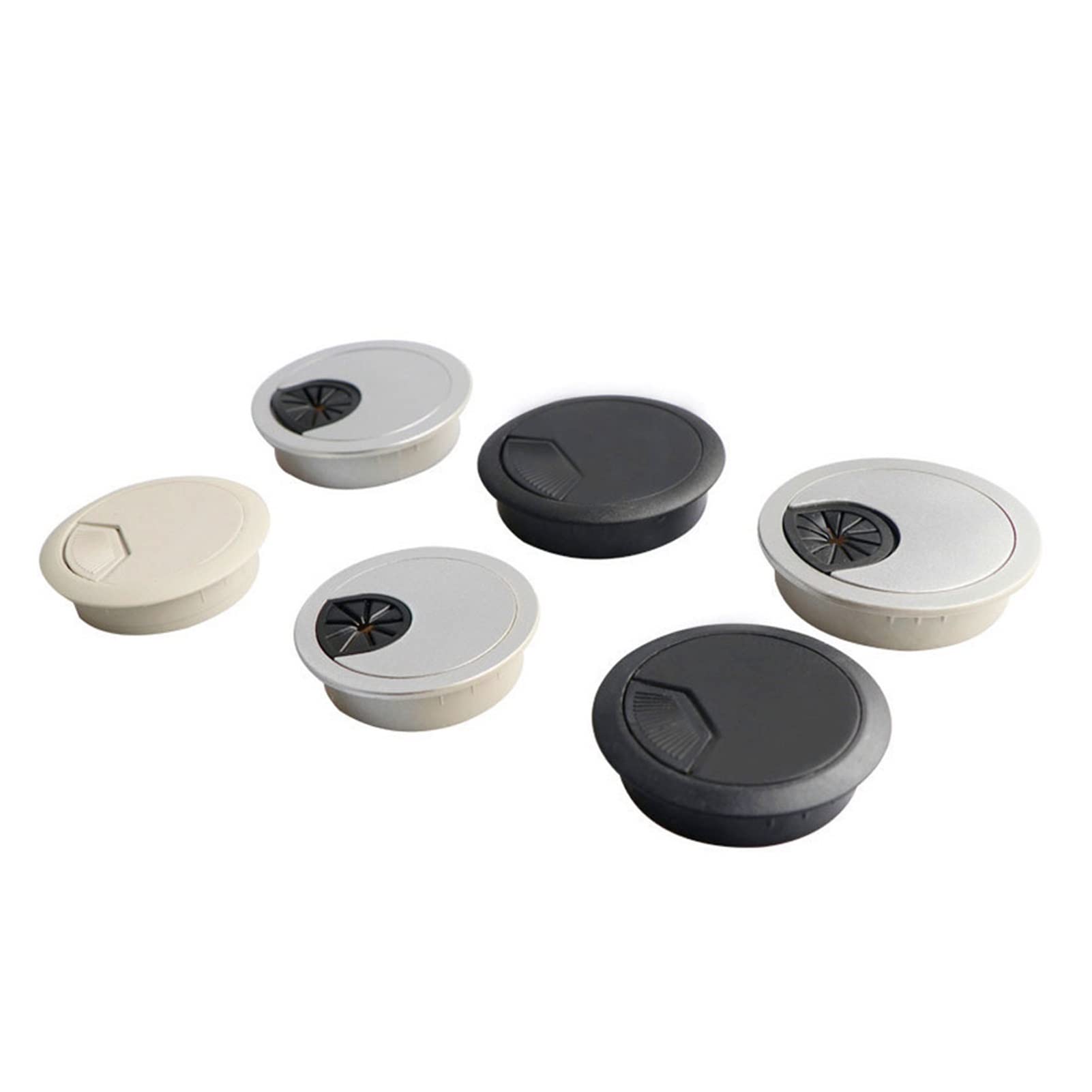 1/2/5 / 10pcs 35/50 / 53/060 / 80mm Desk for computer for computer Plastica Cavo di gommini Pluvoce del foro del cavo pulito della copertura del foro ( Color : Silver 60mm , Number of Pcs : 10pcs )
