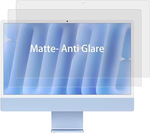 MUBUY-GOL Paquete de 2 protectores de pantalla antirreflejos para iMac de 24 pulgadas (chip M4 M3 M1 2024-2023-2021), protector antihuellas (mate)