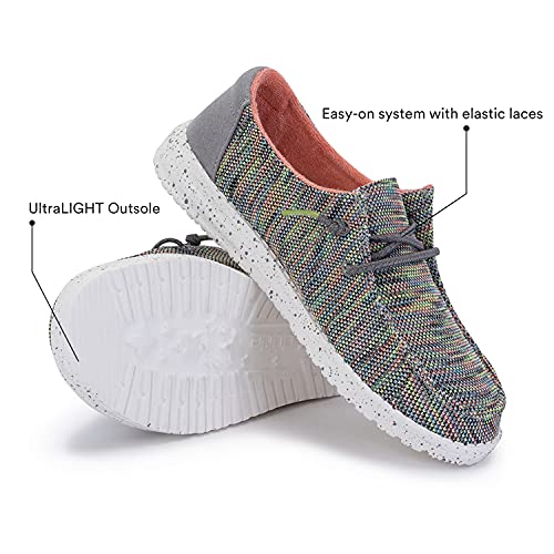 Hey Dude Women's Wendy Sox Peacock Pink Size 8 | Women’s Shoes | Women’s Lace Up Loafers | Comfortable & Light-Weight #TOP4