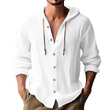 Men's Spanish Linen Capishu Shirt Fashion Style (White, 3XL)