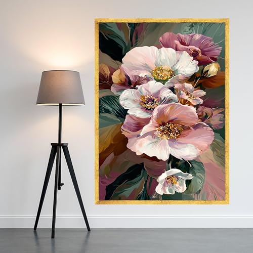 Art mural floral moderne tableau affiche peinture sur toile grand format 80x120cm