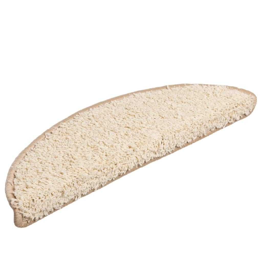 Tapis d escalier antidérapant INLIFE 20 pièces demi rond crème 56 cm