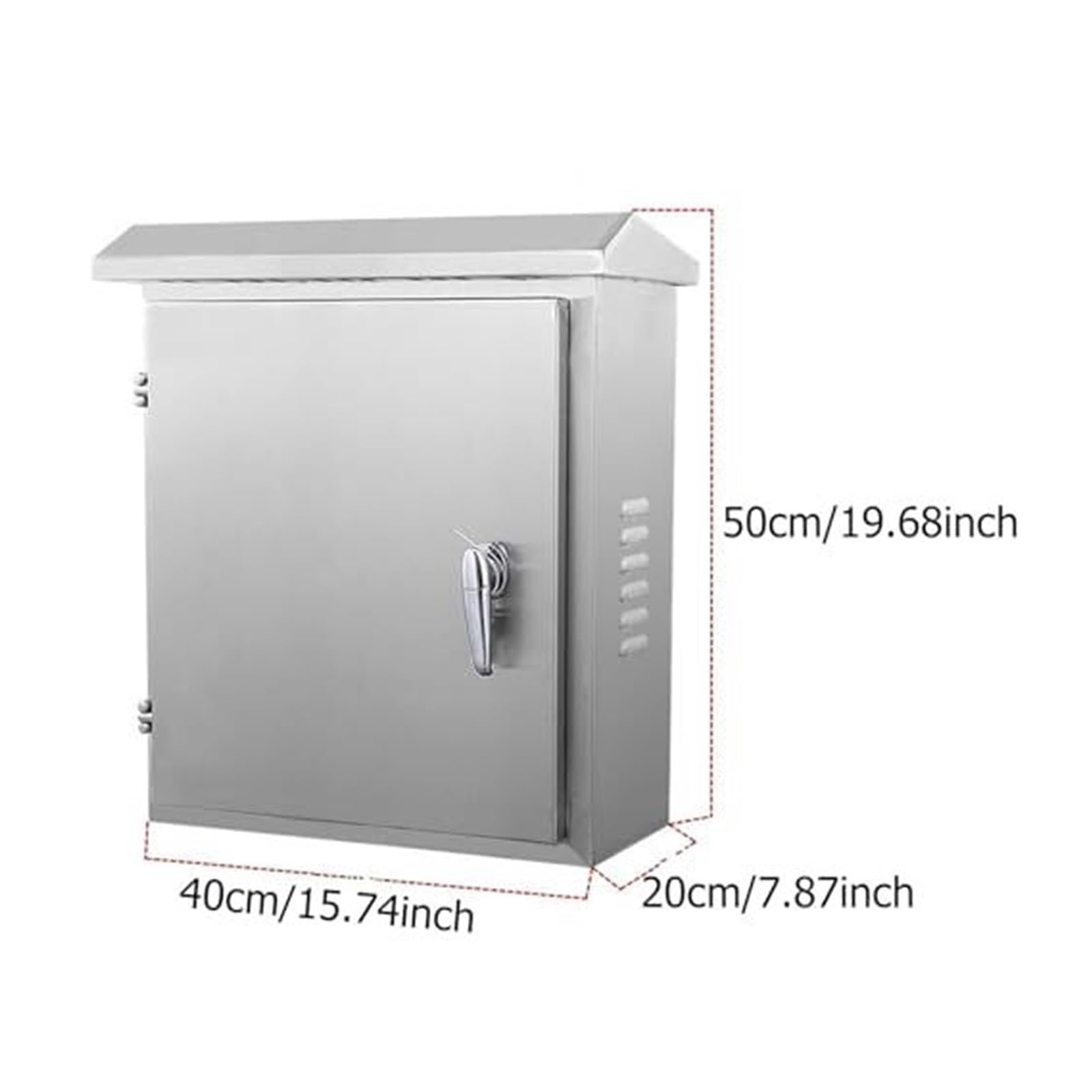 XBTGS Caja de contador eléctrico, caja de conexiones eléctricas de acero inoxidable, resistente a la intemperie, cerradura de seguridad, varios tamaños, 40 x 20 x 50 cm