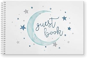 Starry Delight Baby Shower Hardcover Guest Book
