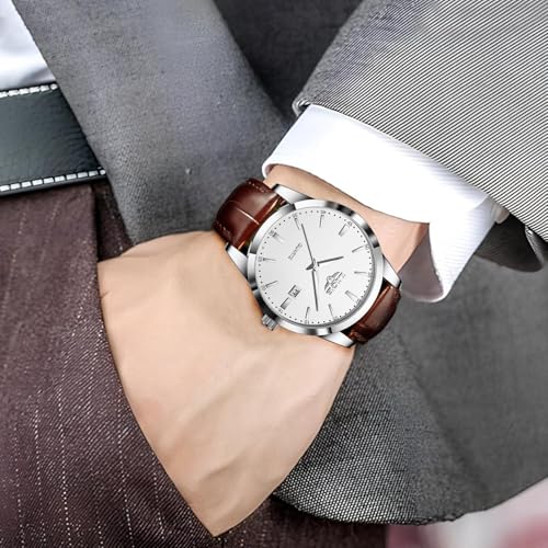Image of LIGE Fashion Mans Wristwatch Date Luminous Dress Watch for Man Stylish Waterproof Quartz Wrist Watch Stylish Leather Watches for Men