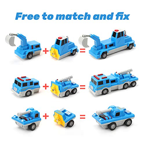 image for CUTE STONE Take Part Toys Vehicles, Magnetic Toy Playset, Mix and Matc