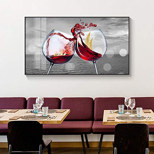 Impression d'art mural Champagne jaune | Décoration maison peinture toile nordique 70x100