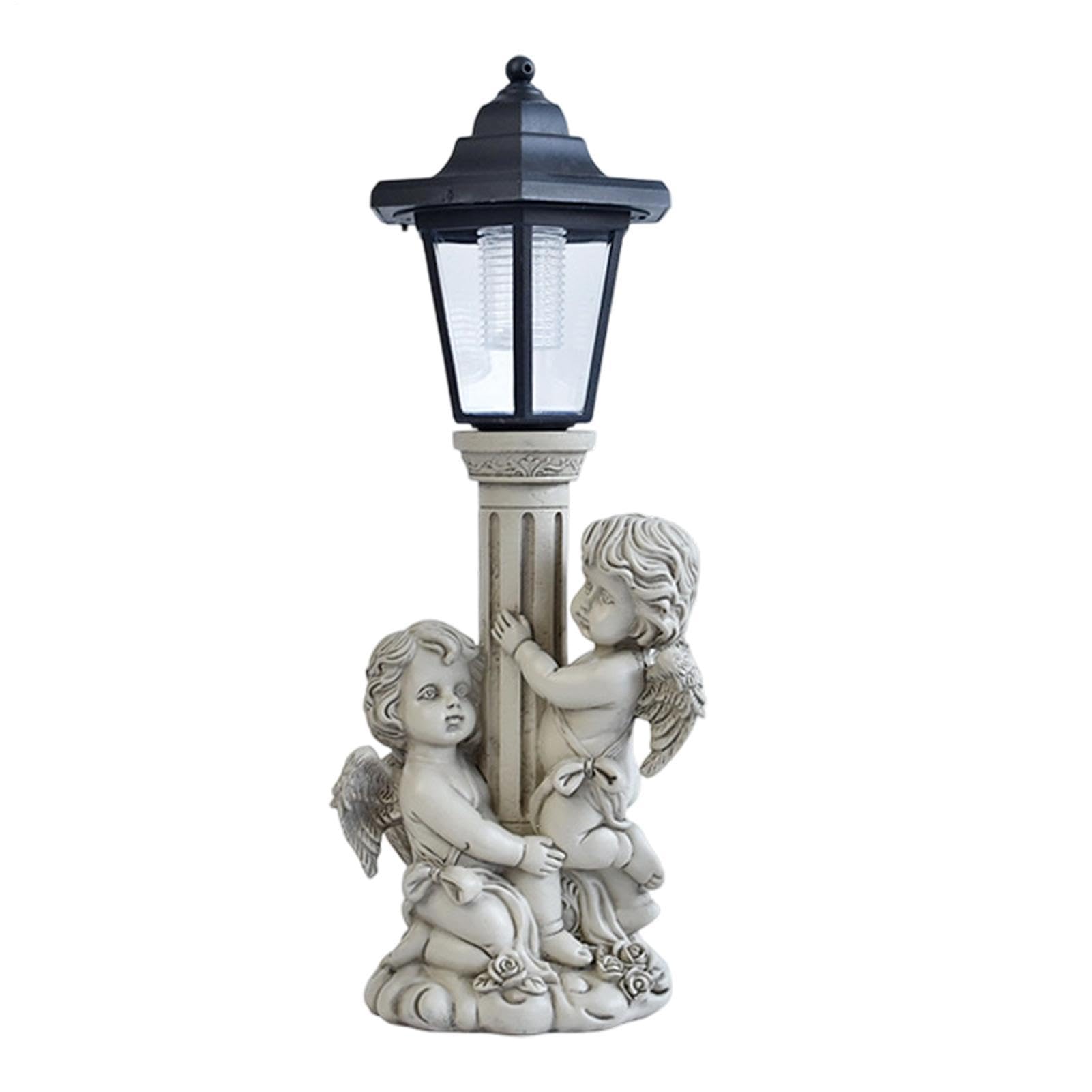 Estatuas Jardín Iluminadas Figura de Resina Resistente a la Intemperie con | Estatua solar LED Para Patio, Porche, Balcón, Césped, Pasillo, Hogar,
