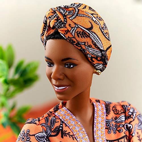 Barbie GXF46 - Inspiring Women Maya Angelou Puppe (ca. 30 cm) mit Kleid, Puppenständer und Echtheitszertifikat, Geschenk für Kinder und Sammler, Spielzeug ab 6 Jahren – Bild 6