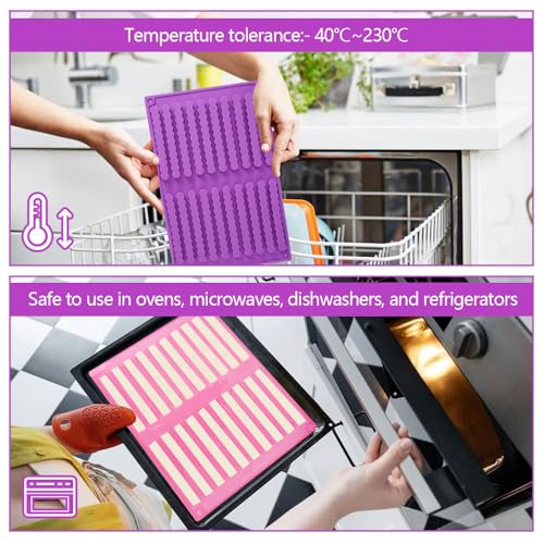 2 Stück Silikonform Hundeleckerli (26x17 cm), 20 Streifen Hunde Backmatte, Wiederverwendbar Riegel Silikonform, Silikon Backmatte Hundekekse für Diy Hunde-Snack-Sticks, Hundekeks-Kausticks