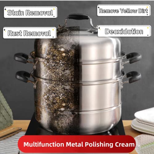 Instashine Metal Cream, Instashine Metal Polish Cream, New Metal Polishing Paste, Multifunction Rust Remover For Stainless Steel/Aluminum/Brass/Copper/Gold（3Pcs） #TOP1