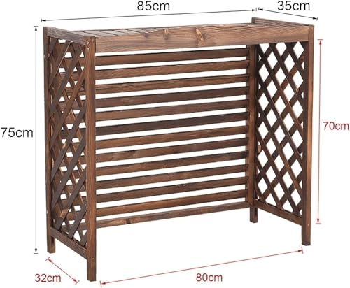 Housse de climatisation extérieure et support de fleurs en bois 115cm - 8