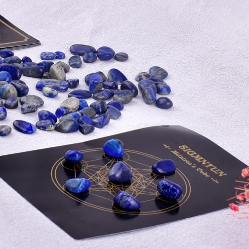 Image of Polished Lapis Lazuli Crystal Bulk - 0.5 inch Colorful Tumbled Stone Chips Rocks, 10 oz Crushed Sea Glass Vase Filler Small Stones for Healing, Reiki, Crafting, Home Decor