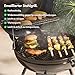 VonHaus Kettle Holzkohlegrill 53.3cm– Tragbarer Kugelgrill mit Warmhalterost, Temperaturanzeige, Ablage, Rädern, Abschließbarem Deckel, Aschebehälter und Großem Grillrost für Fleisch, Fisch und Gemüse