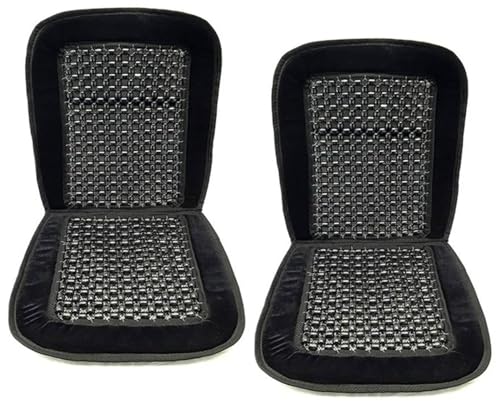 ALLBrand Natural Wooden Bead Car Seat Cushion - Comfortable Massaging Cushion for Office and Travel (Bamboo-Black)