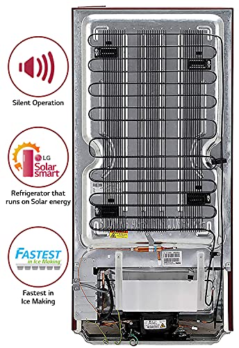 Image of LG 188 L 3 Star Inverter Direct-Cool Single Door Refrigerator (GL-B191KPRX, Peppy Red)