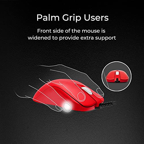Image of BenQ Zowie FK2-B Special Edition V2 RED Symmetrical Gaming Mouse for Esports |Regular Weight | Paracord Cable & 16-Step Scroll | Driverless | Matte Coating | Medium Size