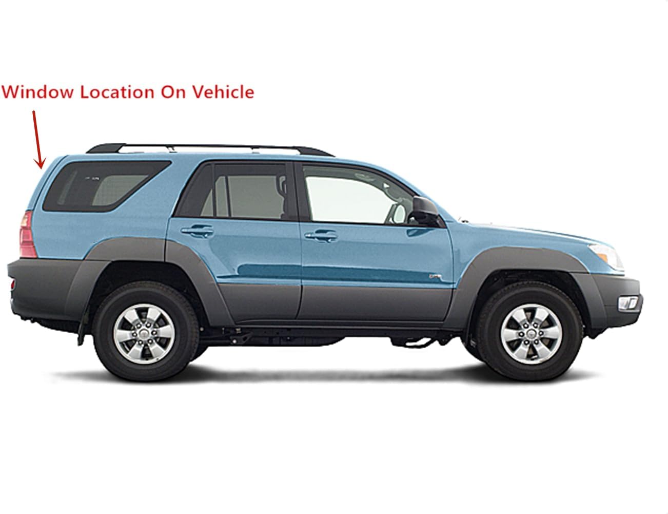 Heated Back Tailgate Window Back Glass Compatible with Toyota 4Runner 2003-2009 Models