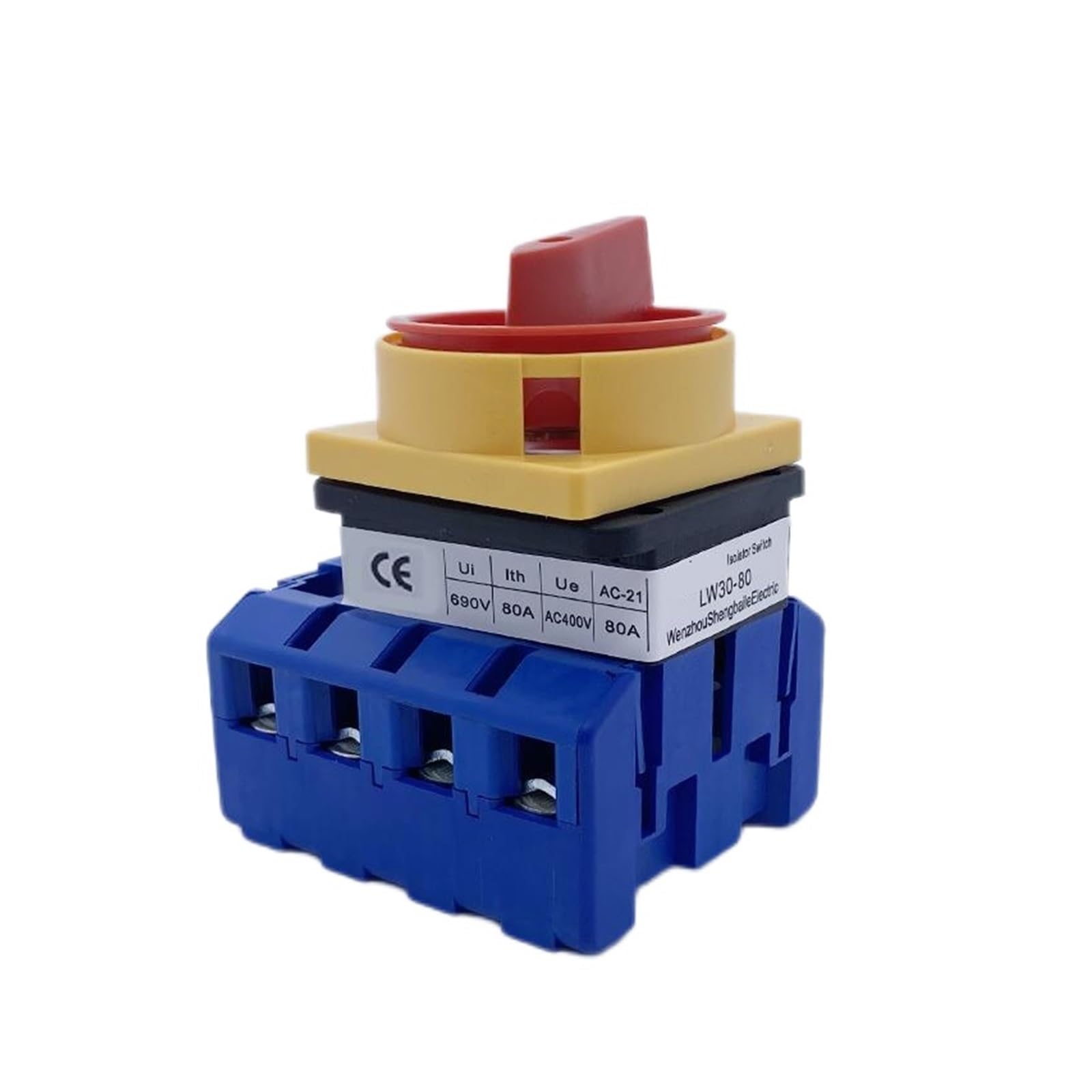 Interrupteur LW30-80/4P coupure moteur triphasé 80A sectionneur charge