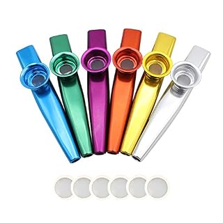 NouveLife Lot de 6 Kazoo Métal en Alliage d’Aluminium Longueur de 12cm avec Membrane pour Accompagnement de Guitare ou d… - Les Beatles, Paul McCartney, John Lennon, RIngo Starr, George Harrison