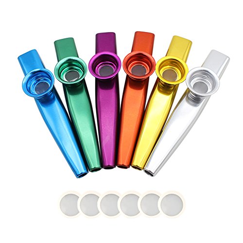 NouveLife Lot de 6 Kazoo Métal en Alliage d’Aluminium Longueur de 12cm avec Membrane pour Accompagnement de Guitare ou d… - Les Beatles, Paul McCartney, John Lennon, RIngo Starr, George Harrison NouveLife Lot de 6 Kazoo Métal en Alliage d'Aluminium Longueur de 12cm avec Membrane pour Accompagnement de Guitare ou d…