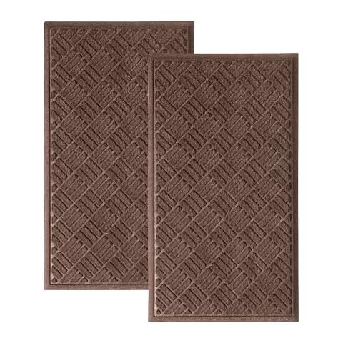 MATALL Front Door Mat 2 Pack Indoor and Outdoor Welcome Mat, Absorbent and Drain Away Water Heavy Duty Entryway Doormat for Front Back Doors, Laundry Rooms, Mudrooms and More, 29.5x17IN Cover
