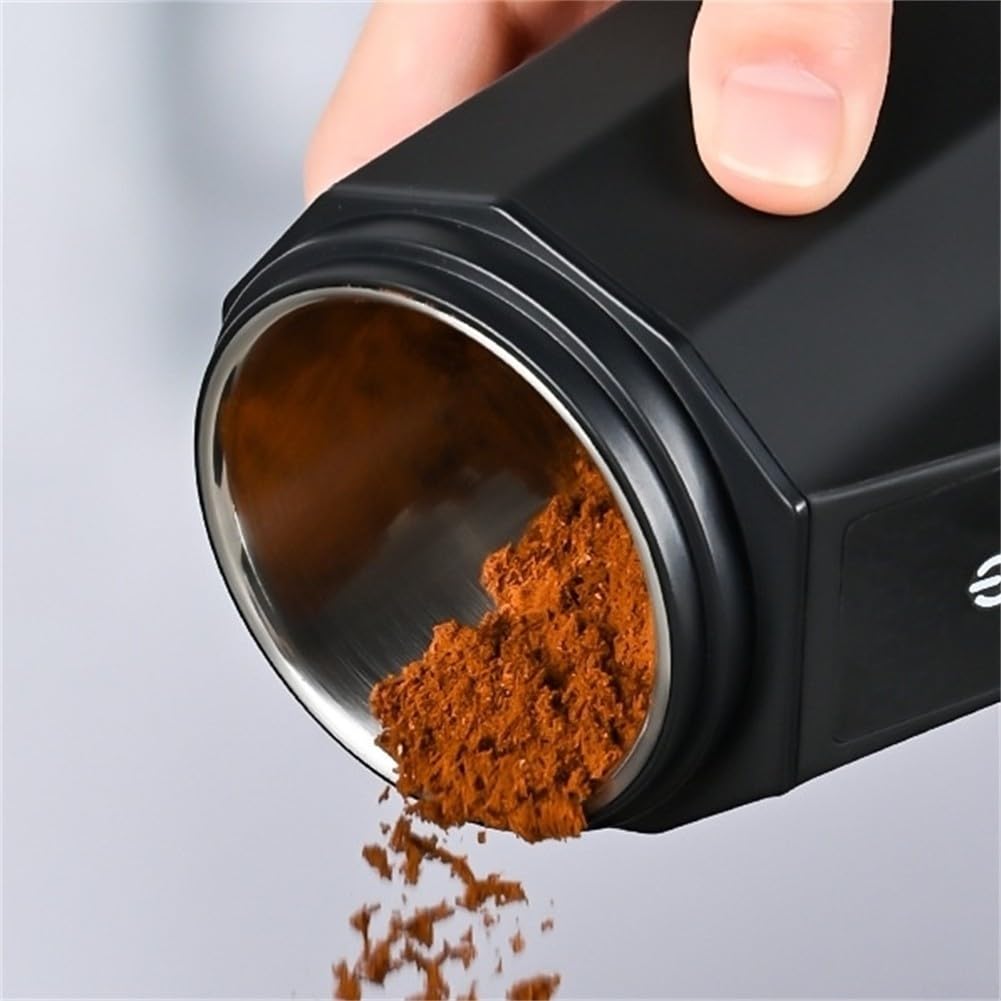 Báscula digital de café de precisión de 0,1 g, con taza dosificadora de 58 mm para moler y apisonar, báscula electrónica de cocina de 500 g de capacidad con USB recargable, color negro