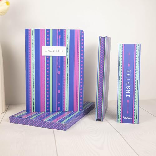 Image of Notebook Set, Premium Hardcover Journal, Bookmark and Matching Box |192 Ruled Pages, 80 GSM | A5 Ruled Writing Notebook for Girls, School & Office | Inspire Blue