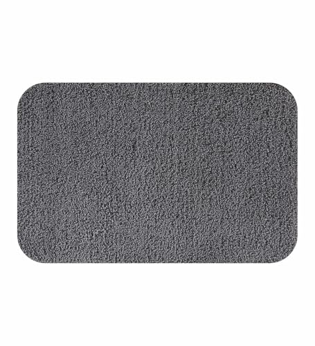 Image of Obsessions Ultra-Absorbent Quick-Dry Bath Mat | 1400 GSM Polyester | Soft, Non-Slip & Fast-Drying Bathroom Rug for Safety & Comfort | 40 x 60 cm | Dark Grey