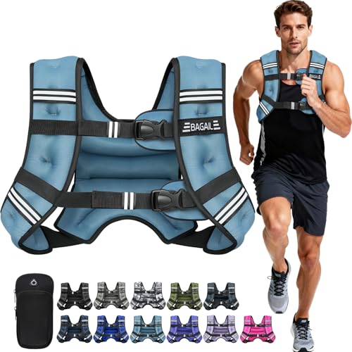 BAGAIL Gilet lesté 5-30 lbs détachable poche téléphone femmes hommes marche