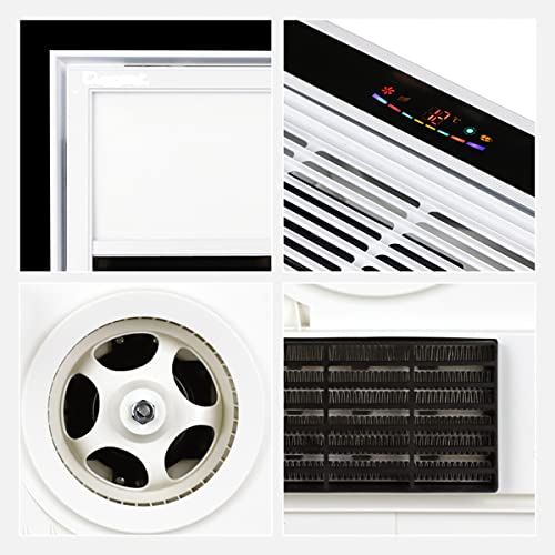 Flyingfox Exhaust Fan, Heater,Air Circulation And Light Combo, Bathroom Ceiling Heater, 2300-Watts, 200 Cfm,12.2 * 12.2In White #TOP6