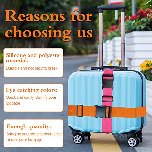 Ikaufen 12 Pack Luggage Straps Suitcase Belts Straps Wide Adjustable Packing Straps Travel Belts Accessories For Business Traveling Packing (Multicolor) #TOP3