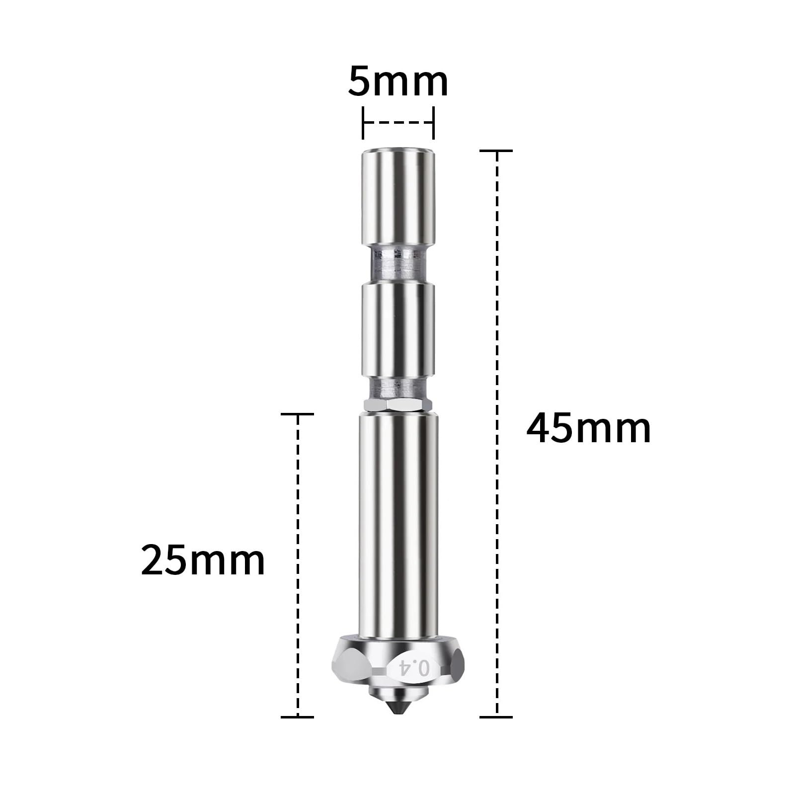 Hotend, compatible con Anycubic | Ajuste 3 Max/Combo, acero endurecido, 0,4/0,6/0,8 mm.(3PCS 0.8 nozzle)